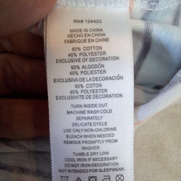 DKNY Size 0-3 Months Blue & Orange Striped Short Sleeve Bodysuit One Piece - Picture 6 of 6